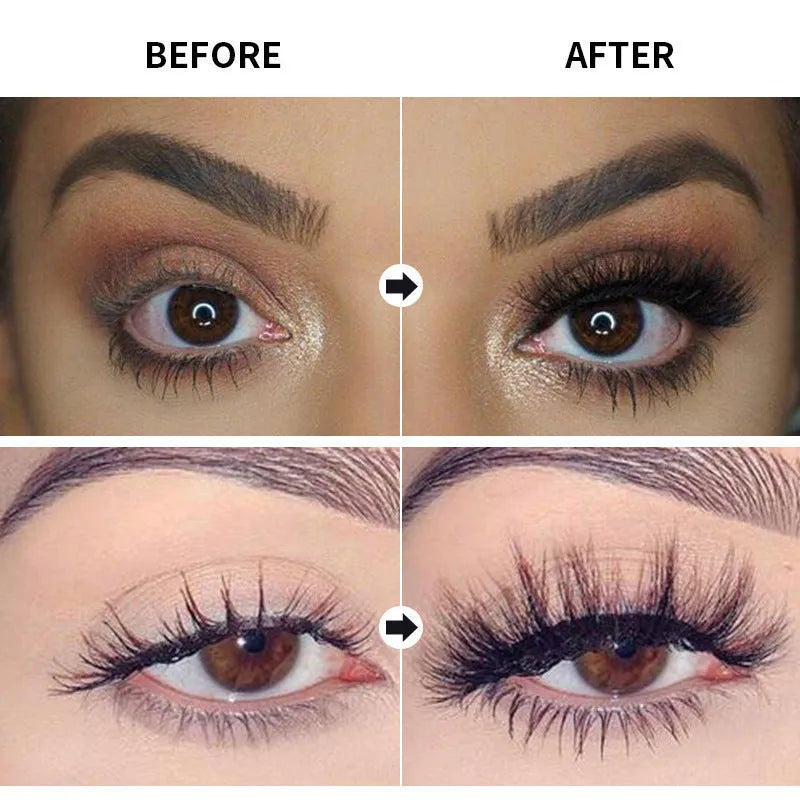 Black waterproof mascara tube for thick, long, curling lashes that resist smudging.