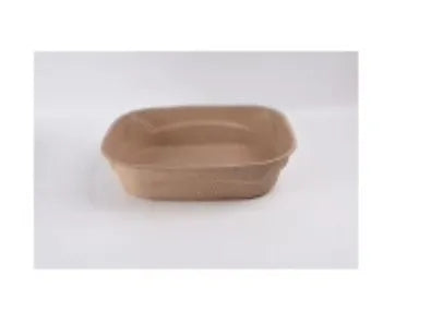 Brown disposable waterproof cat litter box with biodegradable materials shown in three size variations