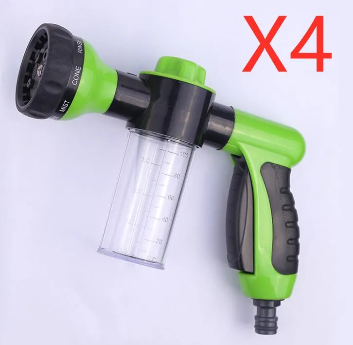 High pressure foam spray gun with adjustable nozzle in green, yellow or black colours