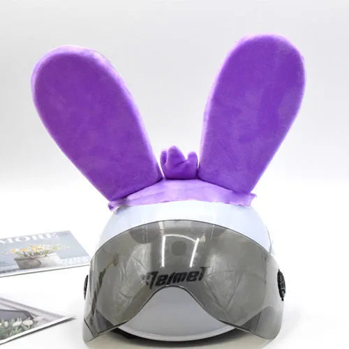 Rabbit glow ears locomotive helmet ornament with Velcro bottom attachment for ski helmets