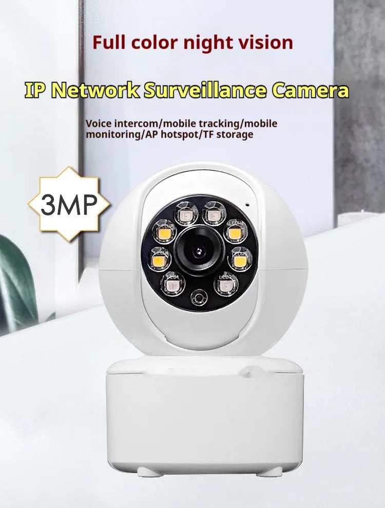1080p Bluetooth indoor security camera with dual lights and ceiling mount bracket
