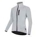 Silver waterproof polyester long sleeved top with European sizing from S to 3XL displayed front view