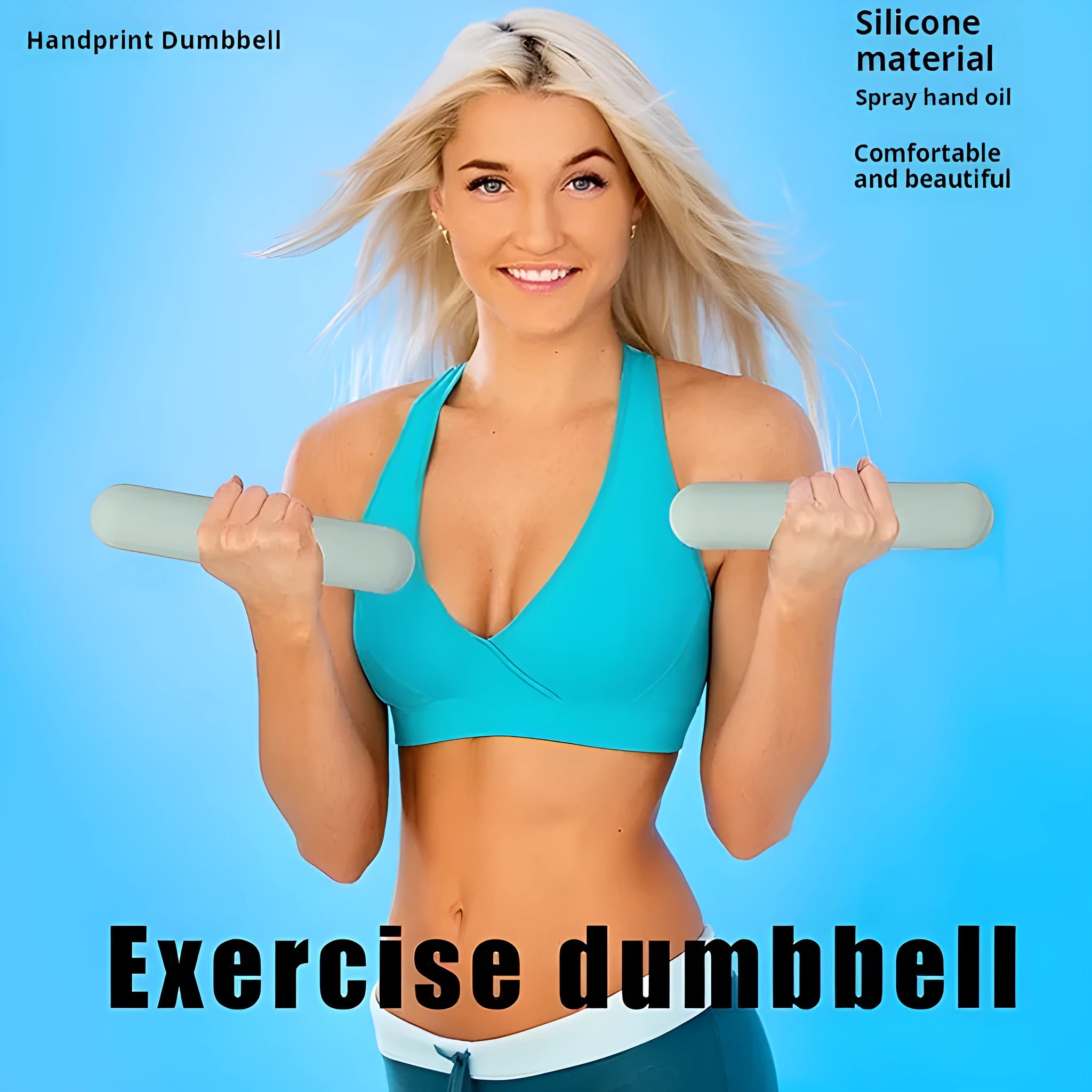 Silicone-edged hand-drawn dumbbell stick in various colours for fitness training