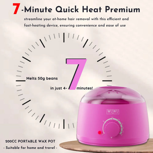 27 piece hair removal waxing kit with wax warmer, four coloured wax beads and application sticks