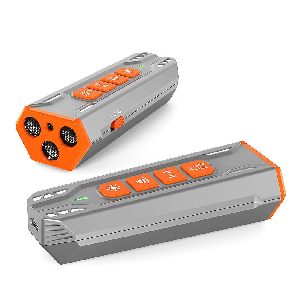 Creative Home Lighting three head ultrasonic dog trainer in grey orange colour with adjustable controls