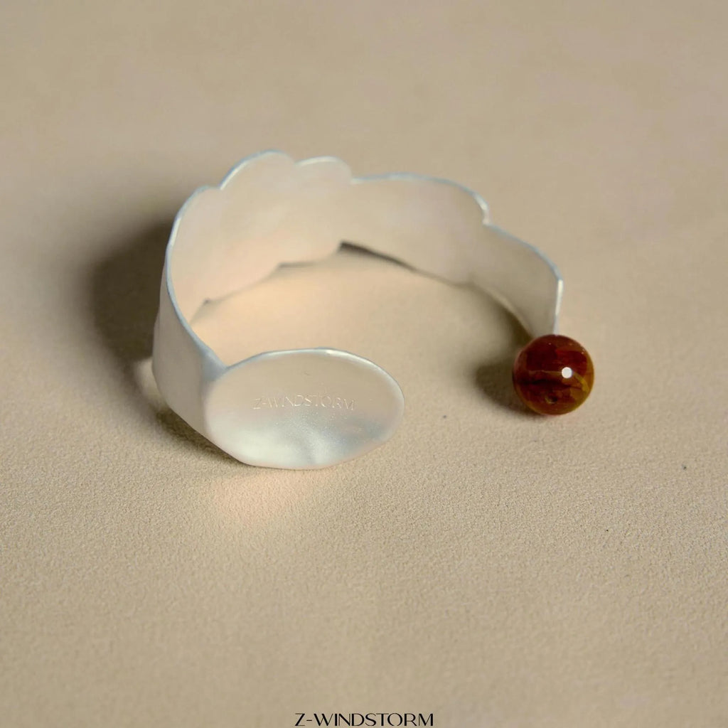 Electroplated alloy jewellery set with ring and bracelet featuring diamond-shaped small round spoon stewed pork charms