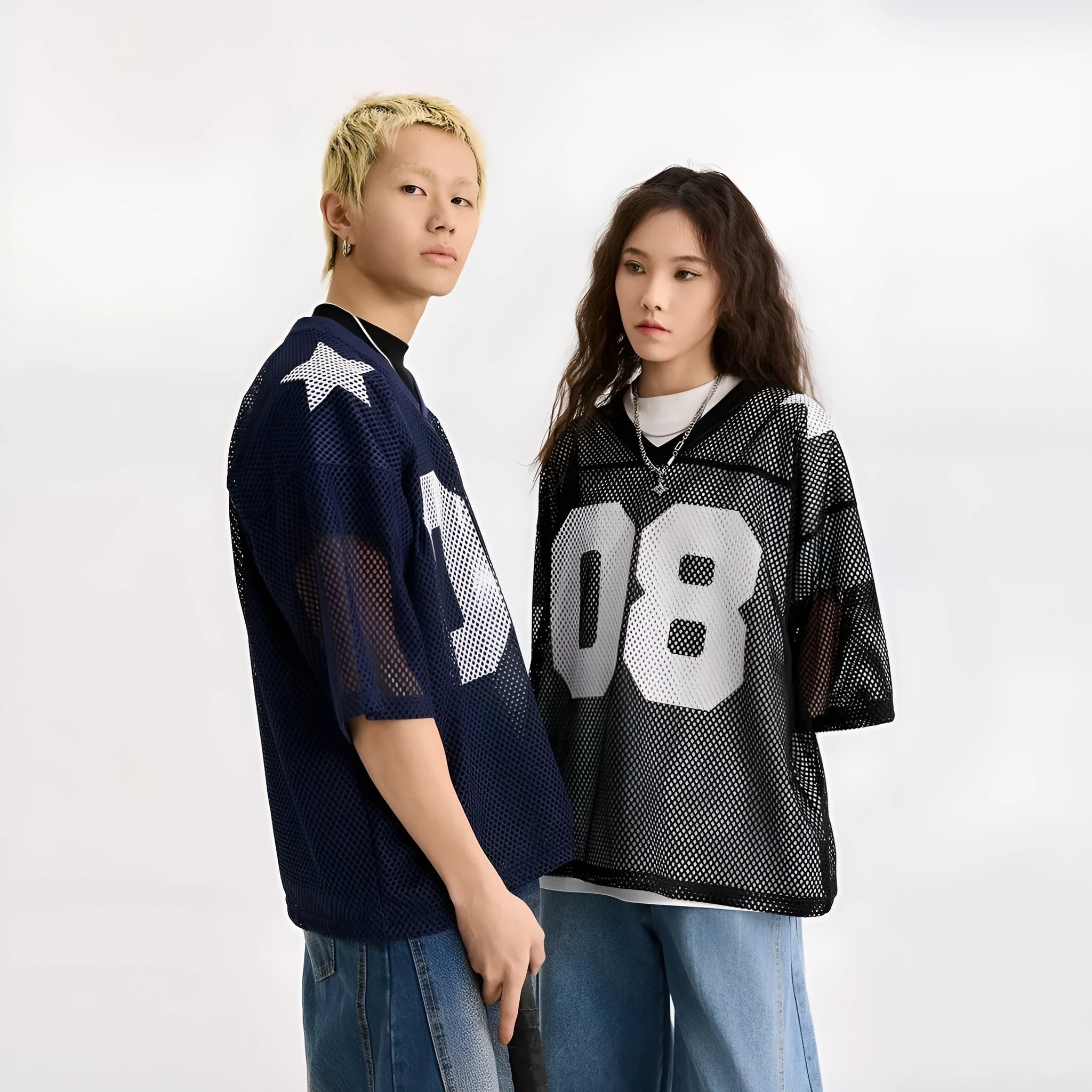 Black loose fit half sleeve pullover shirt with white letter pattern print