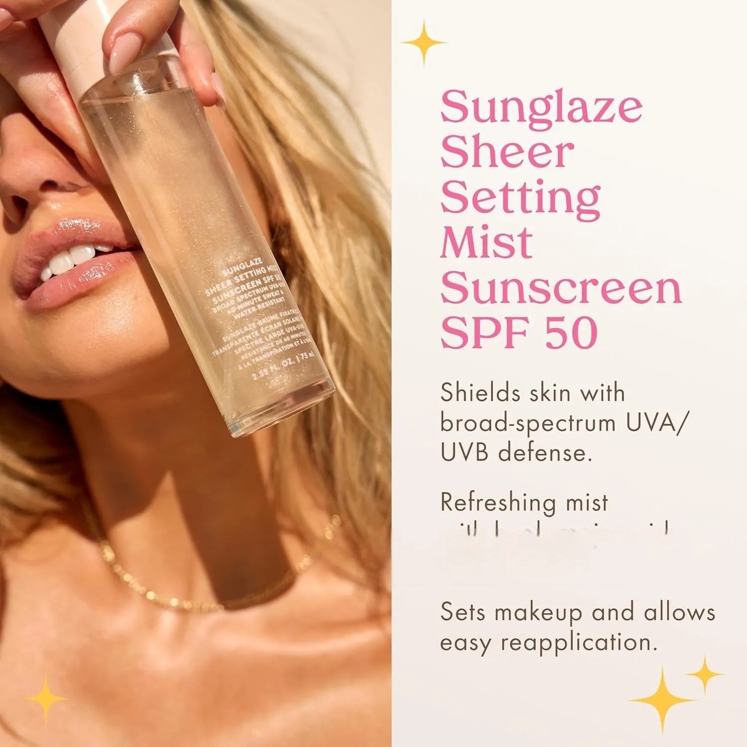 75ml face toner spray bottle with moisturising and nourishing formula