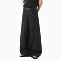 Black high-waist straight-leg denim jeans on a neutral background.