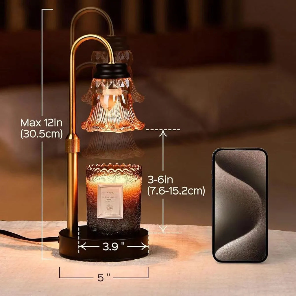 Bamboo holder aromatherapy wax melting lamp with international plugs and 30.5cm height