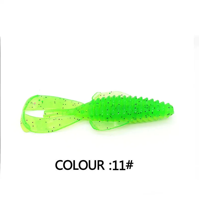 Soft plastic PVC fishing lure measuring 8cm with simulation bait design in multiple colour options