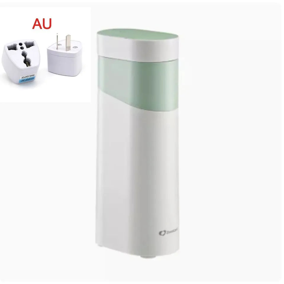 Black and Green compact desktop instant water dispenser with digital display for adjustable temperature control.