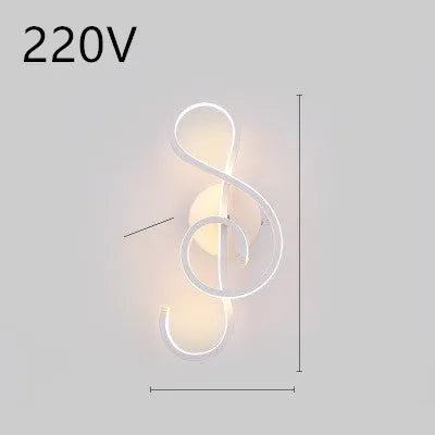 Minimalist Nordic-style LED wall lamp mounted on a wall, shown in a black finish with a soft glow.