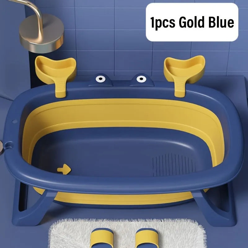 Portable foldable pet tub for washing small animals under 20 pounds in blue or orange colour