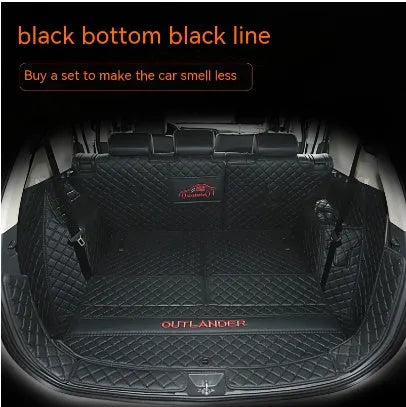 Mitsubishi Outlander car boot mat with 3D edging in wine red colour with contrasting stitching.
