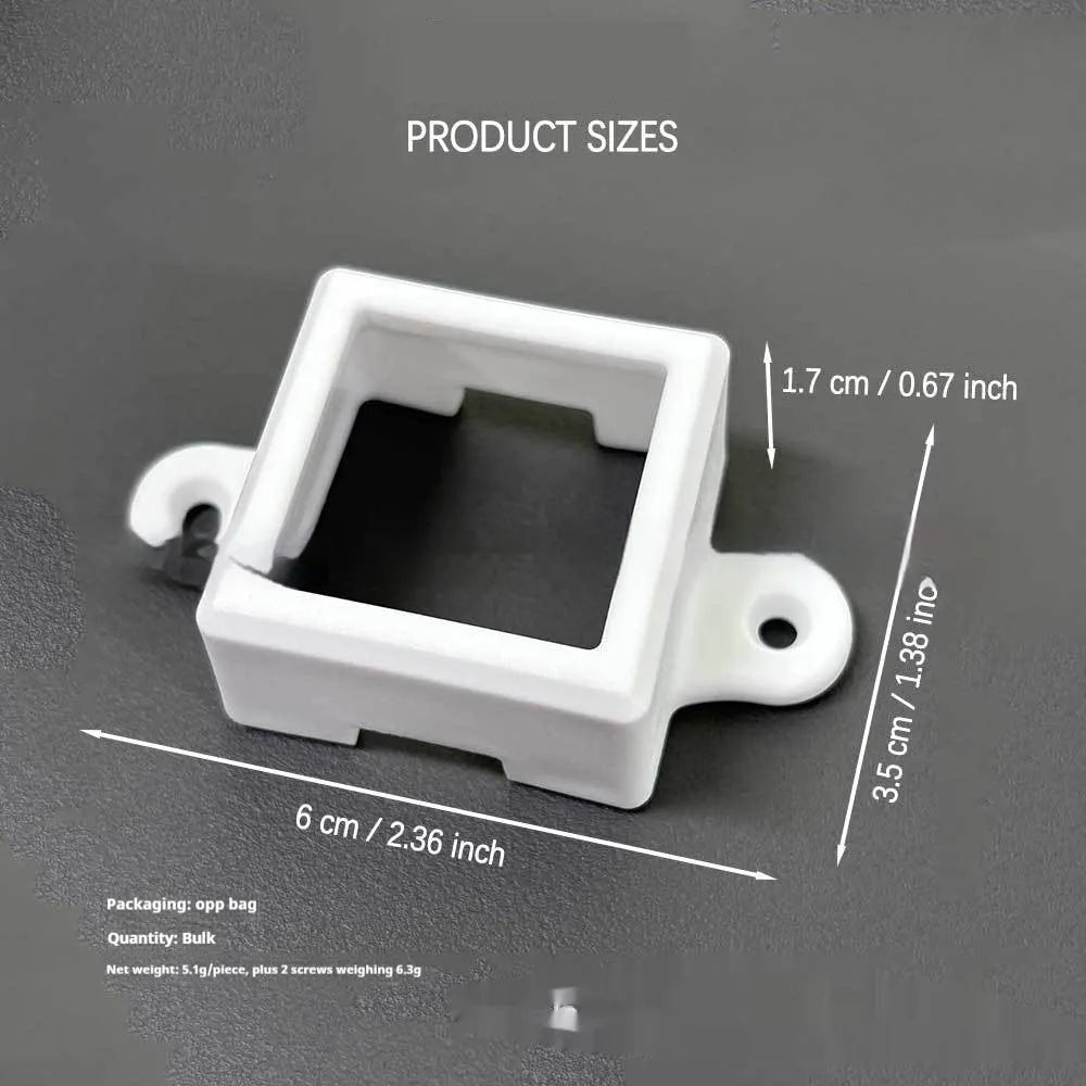 White plastic LED light protective lampshade for fixed brackets, measuring 1.7 by 6 centimetres.