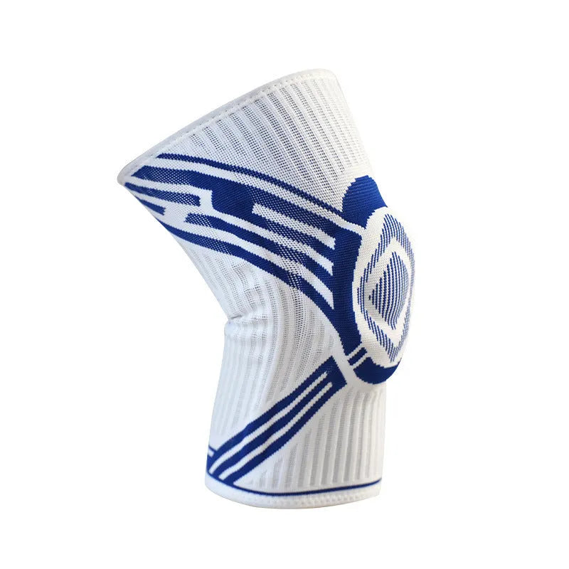 Cotton adult knee pads in blue yellow grey colours for basketball running fitness