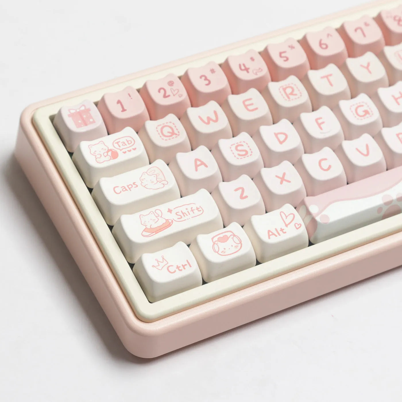 Full set PBT sublimation key caps for mechanical keyboards showing 98+ key coverage