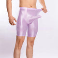 Men's plus size shiny silky sports shorts in multiple colours on size chart