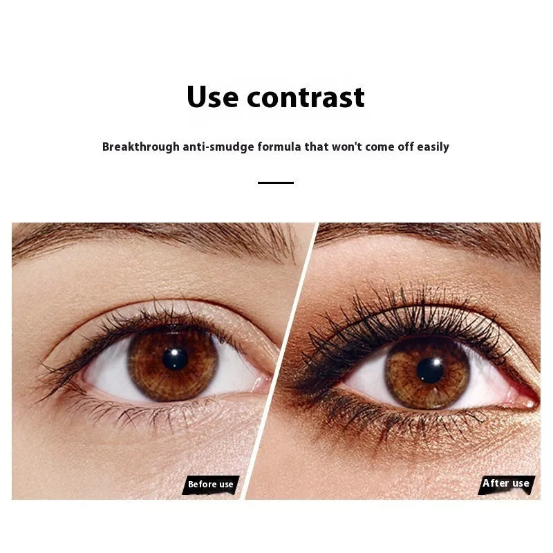 Black waterproof mascara with 4D curling effect for thick long lashes