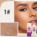 Feeding bottle format BB cream with applicator in 10 shade options for brightening coverage