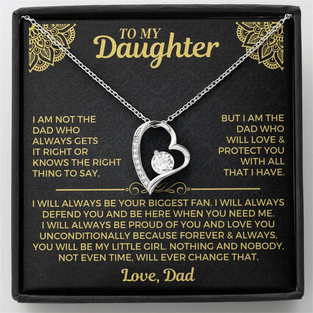 Hollow heart necklace on adjustable chain with gift box and card packaging