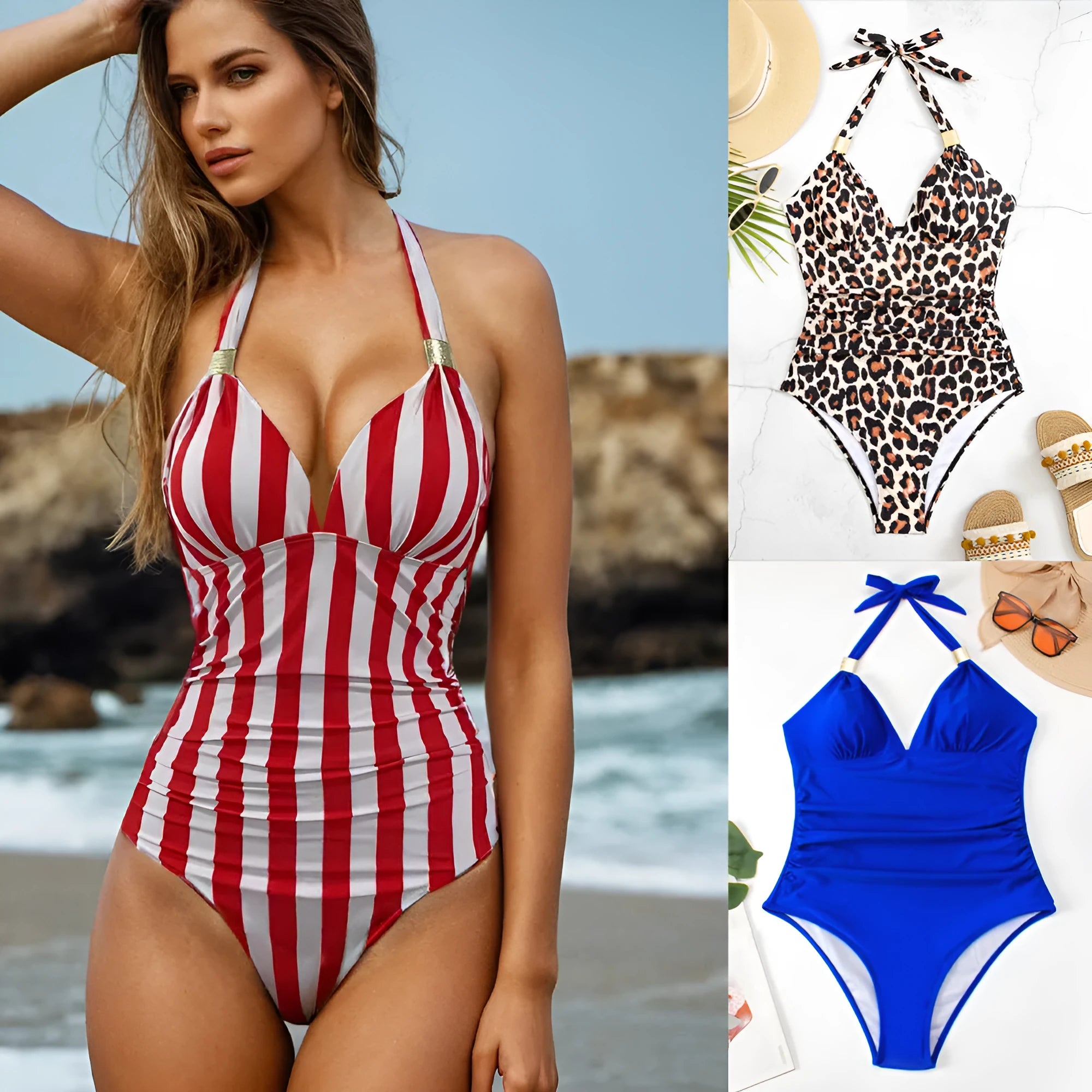 Women's quick-drying swimwear in conservative design with high elasticity fabric