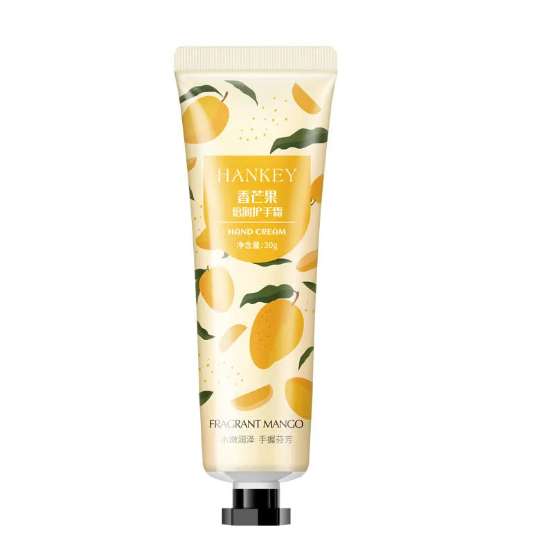 30g hand cream tube with fruit and botanical fragrance options for dry skin moisturisation