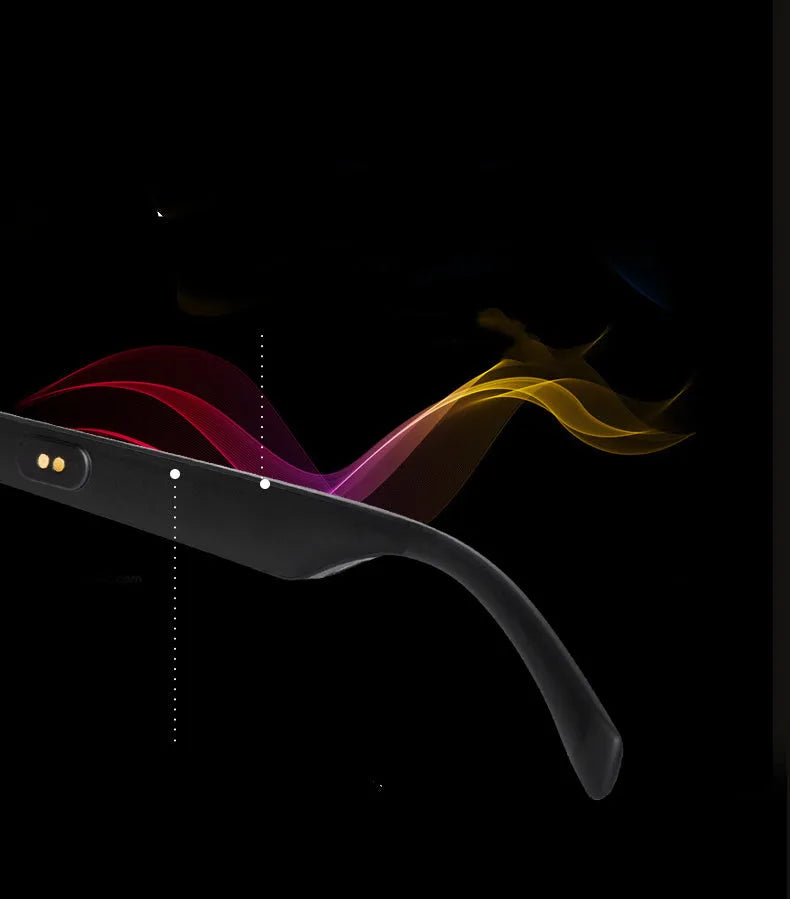 Smart glasses with semi-open Bluetooth audio design and polarised lenses