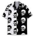 Men's patterned Hawaiian shirt with Cuban collar in polyester fabric