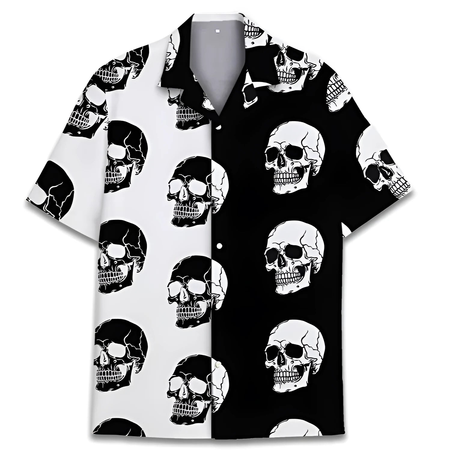 Men's patterned Hawaiian shirt with Cuban collar in polyester fabric