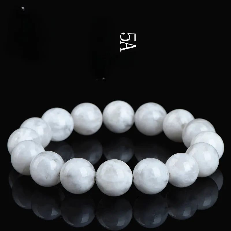 Women's crystal bracelet with natural blizzard snowflake round beads and ruyi xiangyun design elements