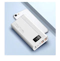 Black or white large capacity power bank portable charger with fast charging support.