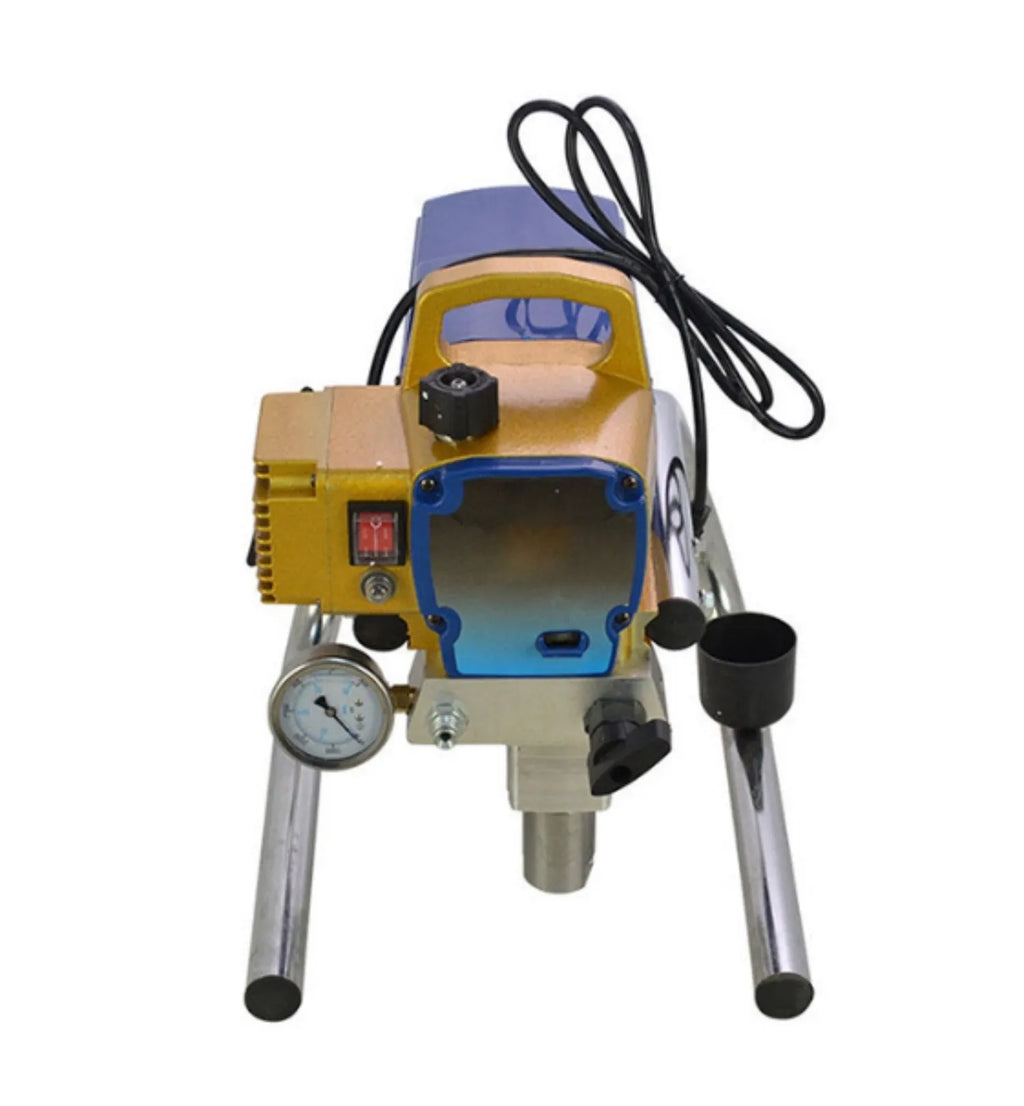Blue portable electric airless spray painting machine with spray gun and 50cm extension rod