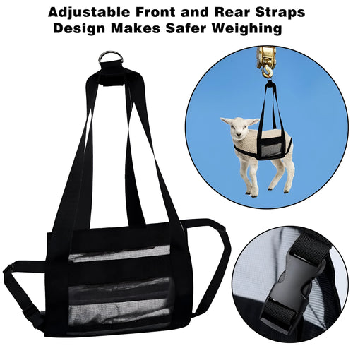 Calf large dog weighing sling bag measuring 35cm by 150cm for livestock and pet handling.