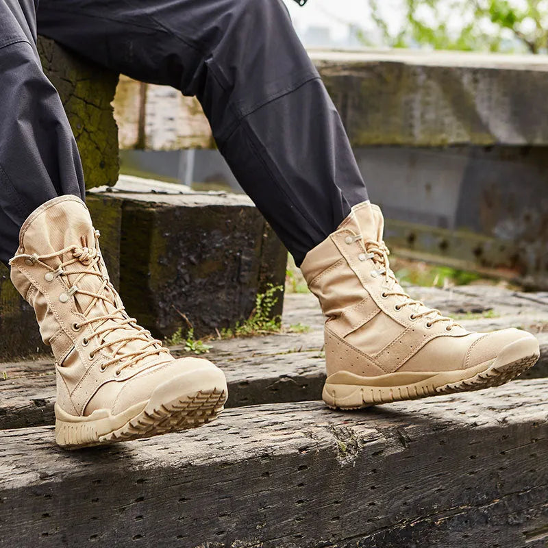 Yulong summer combat tactical desert boots in black and sand colour options