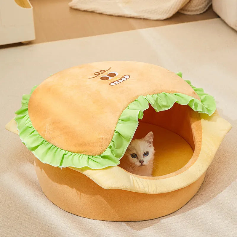 Medium-sized grey cat house with a removable roof panel shown detached.