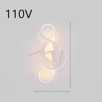 Minimalist Nordic-style LED wall lamp mounted on a wall, shown in a black finish with a soft glow.