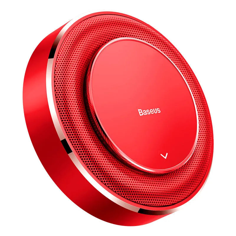 Bess aluminium alloy car fragrance in black, red, or silver with round seat and four tablets