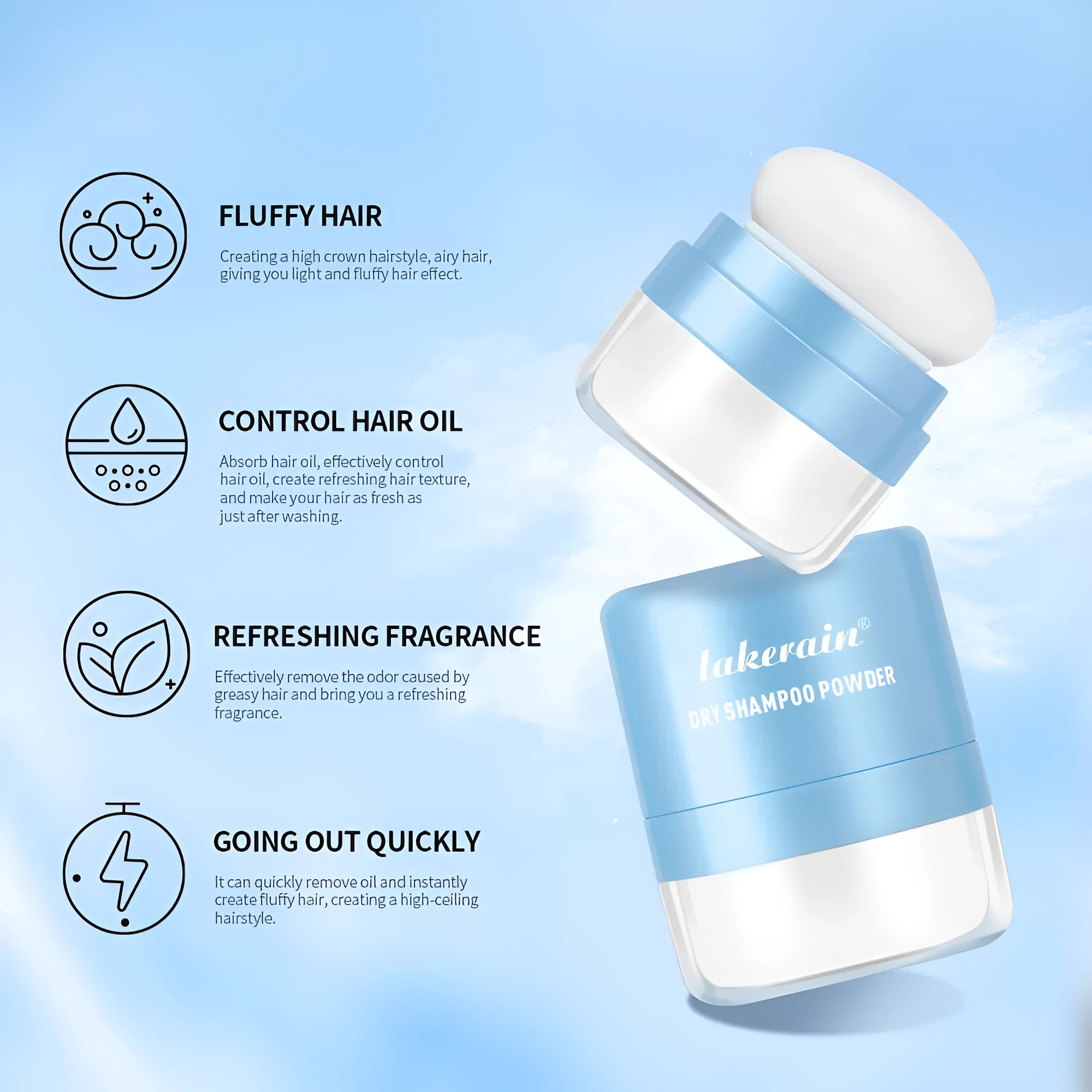 Disposable hair dry cleaning booster powder kit with sponge headband and mirror in 5g size
