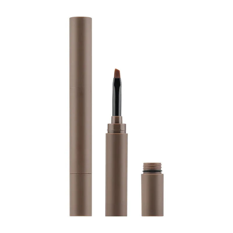 Double-headed eyebrow cream showing pencil and powder ends with five shade options displayed.