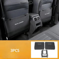 Set of three leather anti-kick pads for 2023 Mitsubishi Outlander seat and door armrest protection.