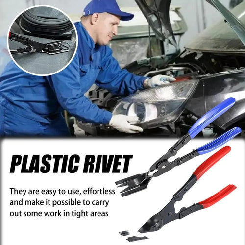 Blue handled car disassembly pliers with 235mm steel construction for door panel and clamp removal