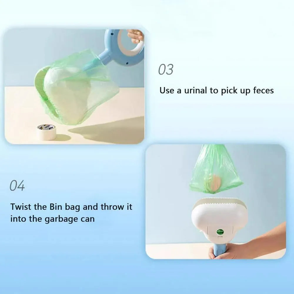 Cloud-shaped dog pooper scooper in white blue colour with comfortable grip handle