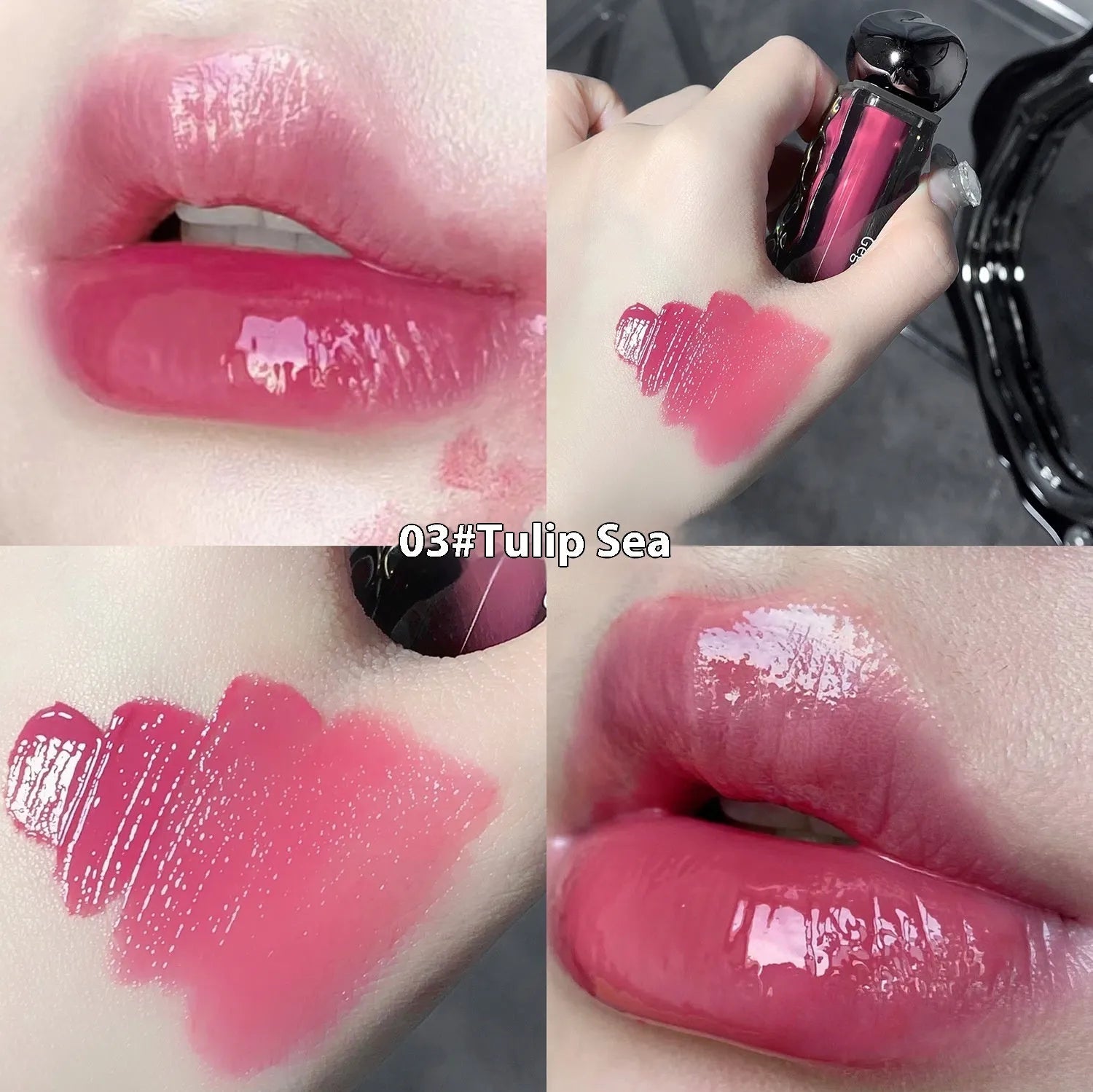 Glacier Lava Lip Lacquer water light mirror makeup lip gloss showing reflective finish