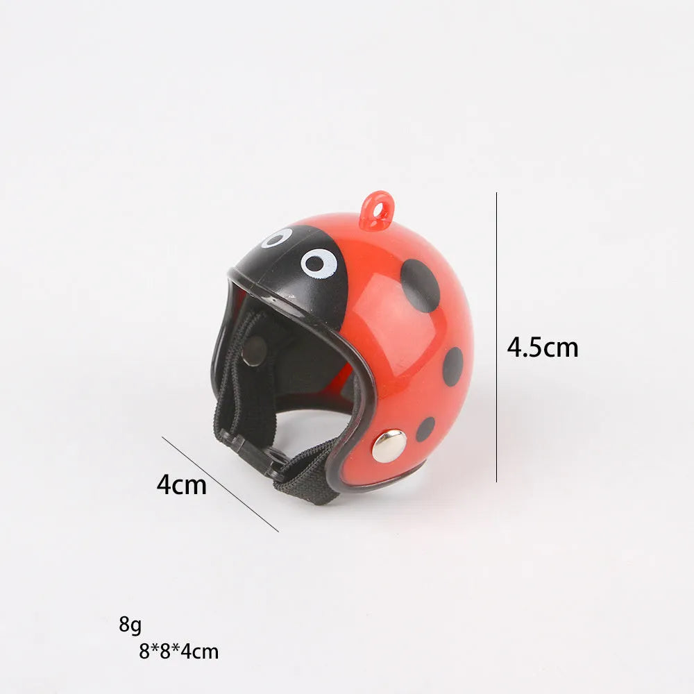 Adjustable pet helmet for small chickens and birds with elastic bands and costume designs