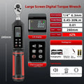 Digital display torque wrench with chrome-vanadium steel construction and electronic readout