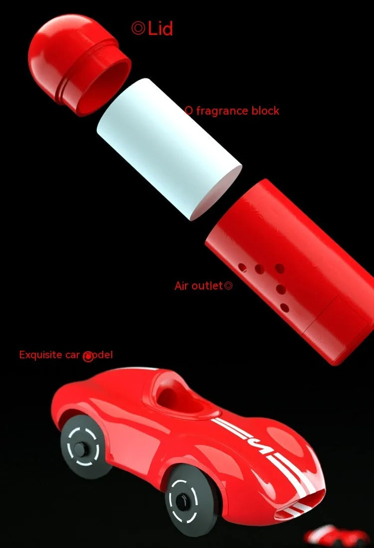 Round solar-powered car fragrance diffuser with LED lights in modern design