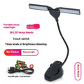 Black rechargeable music stand light with 28 LED lamps and USB cable