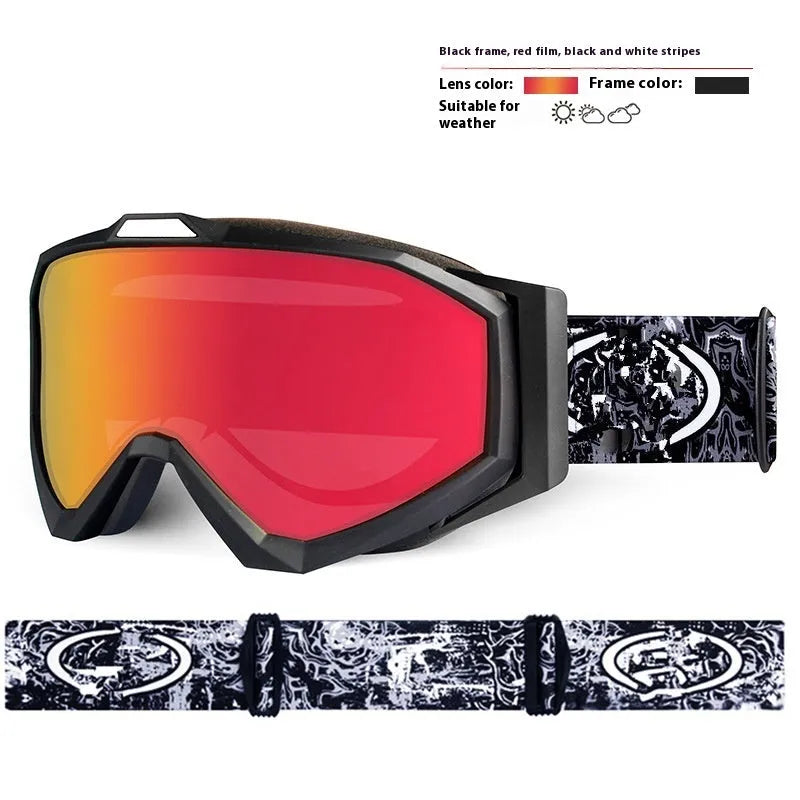 Motorcycle goggles in various colours with double-layer anti-fog lenses and storage cloth bag
